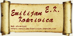 Emilijan Koprivica vizit kartica